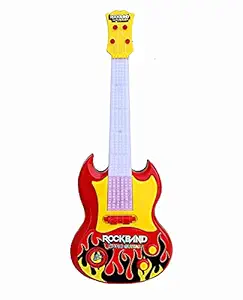 Elite Kids Guitar Musical Toy with Mic Boys, Girls Learning to Play, 17 Inches, Battery Operated Music and Lights, Guitar Toys String- Toy for 4 to 12 Years Kids (Small Guitar)