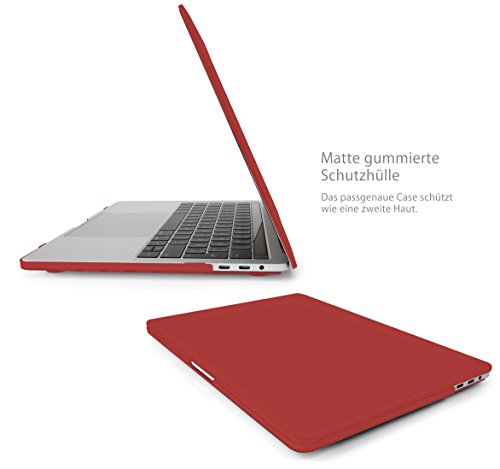 MyGadget MacBook Pro 13 Zoll *Gummi* Case – Model mit / ohne Touchbar Ende 2016 (A1706 / A1708) Plastik Mac Hülle Schutzhülle Hartschale Cover (Bordeaux Rot) - 3