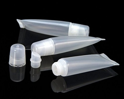 DMtse Pack of 10 Empty Tubes Lip Gloss Balm Clear Cosmetic Mini Containers 8ml