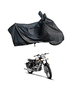 RiderShine 100% Waterproof Bike Body Cover for Royal Enfield Bullet Electra 350-500 Black