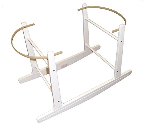 DELUXE WHITE ROCKING MOSES BASKET STAND - FITS ALL MOSES BASKETS