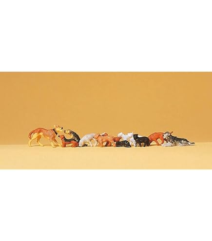 Preiser 1/87 Ème Modélisme HO Figurines : Chiens et chats pas cher Preiser 1/87 Ème Modélisme HO Figurines : Chiens et chats pas cher