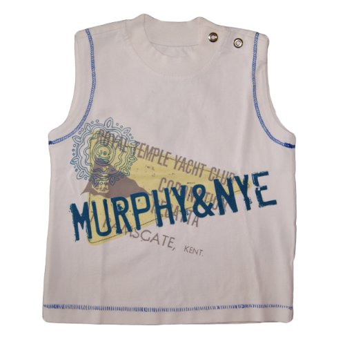 Murphy & Nye. Boys White Summer Top With Print. Size 12 Months