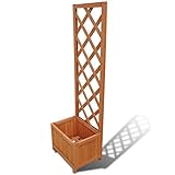 【Fuerte y Duradero】Hecha de madera maciza resistente a la intemperie, esta jardinera enrejada es lo suficientemente resistente para ser utilizada al aire libre durante todo el año.