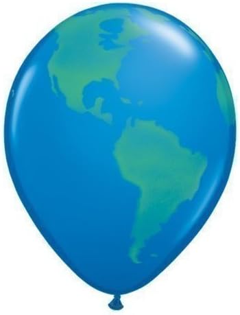 2 X Planet Earth/Globe 11' Qualatex Latex Balloons x 25