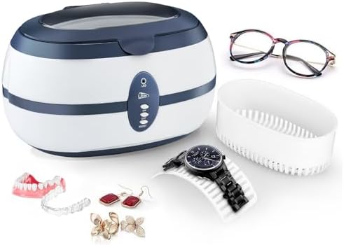 Uten Pulitore a ultrasuoni 600 ml Dispositivo di Pulizia ad ultrasuoni Digital Ultrasonic Cleaner per Occhiali Gioielli Orologi 40.000 Hz 35 W