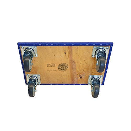 Richel 2 Profi Möbelroller für Möbel, Kartons, Plattengröße mit 4fach Verschraubung der 360 Grad Lenkrollen, 2 Stück, 600x350x115 cm, blau, 81167150002 - 3