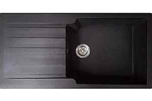 Essebagno Sierra évier 1 grande cuve 1 égouttoir en résine noir