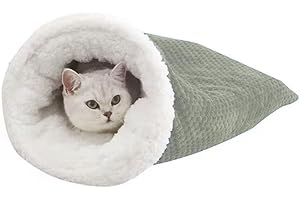 CAMEIRGOU Cat Sleeping Bag, Washable Self Warming Cat Bed Snuggle Sack, Warm Indoor Cat Cave Bed, Soft Plush Pet Calming Bed, Cosy Pet Nest Bed, Winter Pet Bed For Dogs And Cats Up To 6kg (gray)