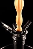 KAYA SHISHA Wasserpfeife „Gold Neon SPN 630 B“, mit goldfarben Silikon-Schaft, Schlauch-Mundstück-Set und Glas schwarz -