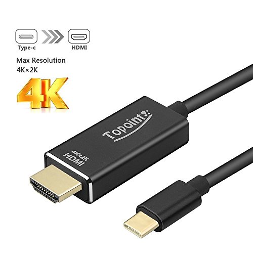 Typ C HDMI Kabel (5.9ft / 1.8m), Topoint Ultra HD 4K USB 3.1 Typ C (Thunderbolt 3 kompatibel) HDMI-Kabel für das Jahr 2016 Macbooks 2015 Macbook 12 '', Chromebook , Lenovo