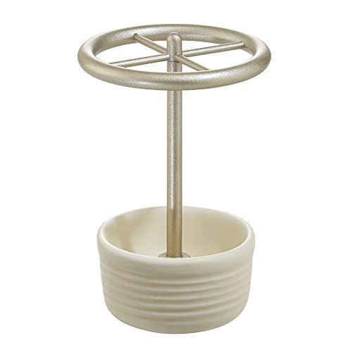 Interdesign 15370EU Elsa Keramik Zahnbürstenhalter, natur / satiniert