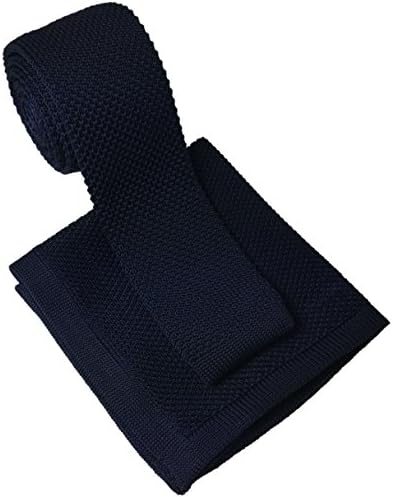 Navy Knitted Tie &amp; Matching Pocket Square