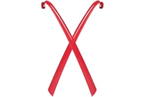 Belegao 2pcs Shoe Horns Long Handled 41.5cm/16inch - Stainless Steel Shoehorn with Rubber Covered Handle Hanging Hole Portable Comfortable Grip Lazy Shoe Helper for Boots, Women, Men, Seniors, Kids