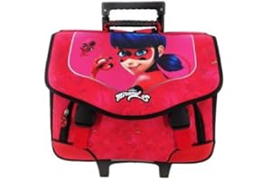 Miraculous Cartable à roulettes 38cm 2 Compartiments Rouge