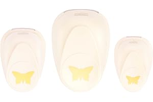 Vaessen Creative Stanzer Set - Motivstanzer - Schmetterling - 3 Stück - Tonpapier und Bastelmaterial bis zu 250 g/m² - zum Basteln Mit Papier und Scrapbooking, Pink