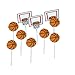 Produktbild Amosfun Cartoon Basketball Muster Kuchen Topper Basketball Thema Party Cupcake Topper Picks Kinder Geburtstag Familie Party Dekoration Lieferungen (18x Basketball + 6X Basketballkorb) 24 Stücke