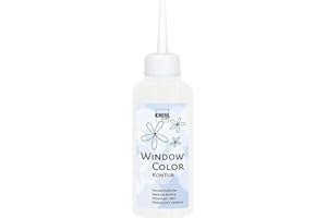 KREUL 42775 - Window Color Konturenfarbe, weiß 80 ml, zur besseren Abgrenzung von Motiven, für glatte Oberflächen wie Glas, Spiegel und Fliesen