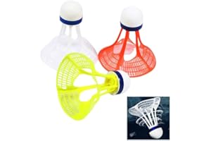 GodtKowty 3-Pack Windproof Badminton Shuttlecocks, Outdoor Nylon Shuttlecocks with Enhanced Stability and Durability, Multi-Color Set (White, Green, Orange) for Training and Skill Development