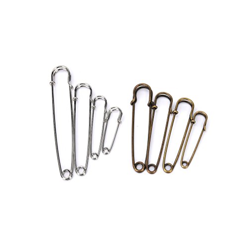 10 Stück Sicherheitsnadel Safety Pins Kiltnadeln Schmucknadeln Bronze Mit verschiede Größe - 2