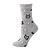 Produktbild Mimihuhu Weihnachts-Socken für Damen, Katzen-Cartoon-Design, Wolle, grau, Einheitsgröße