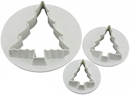 RUIIO 3pcs Cake Fondant Xmas Christmas Tree Cookie Chocolate Cutter Kitchen DIY Baking Mold Tool Set