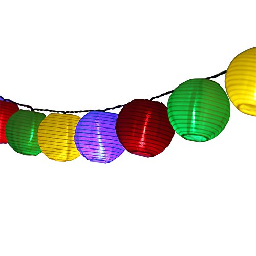 Solar Outdoor Lichterkette, GDEALER 4.8 Meter 30 LEDs Lampions Laterne Solarbetrieben Lichterkette Wasserfest Weihnachten Dekoration für Garten, Terrasse, Hof, Haus, Weihnachtsbaum, Feiern – RGB (1 Stück)