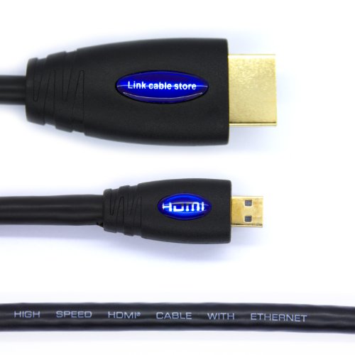 LCS – 1.5M – Micro HDMI Kabel 1.4 / 2.0 – FULL HD 1080p / Ultra HD 2160p – Hochgeschwindigkeits mit ETHERNET und 3D – Dreifach-Abschirmung – Vergoldete kontakte – Unterstützt neuen Technologien ARC – CEC – Deep Color und x.v.Color – Kompatibel mit dem neuen Tablet-PC - 4