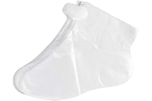 SSRDFU 100PCS Calzini USA e Getta in plastica per Pedicure Piedi - Plastica Trasparente Monouso Stivaletti, Fodere da Bagno in Cera paraffina per Piedi, per Pedicure Hot Spa Cera Trattamento