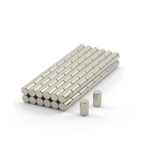 First4magnets F05847-100 N42 Neodym-Magneten, 0,91 kg ziehen, Packung mit 100, Metall, silber, 5 mm Durchmesser x 8,47 mm dicken