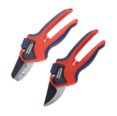 Spear & Jackson Razorsharp Bypass and Anvil Secateur (Twin Pack)