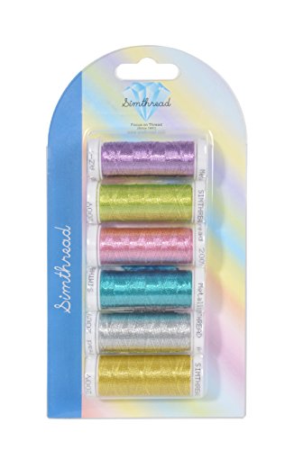 Simthreads 6 Fahne Metallic-Stickgarn – 200 Yards, für Brother / Babylock / Janome / Kenmore / Singer Stickereimaschine - 3