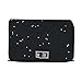 Produktbild Moonuy,Frauen PU Umhängetasche, Mädchen Mode Vorhängeschloss Crossbody Umhängetasche mit Bling Pailletten Hasp Open Klappe (Schwarz)