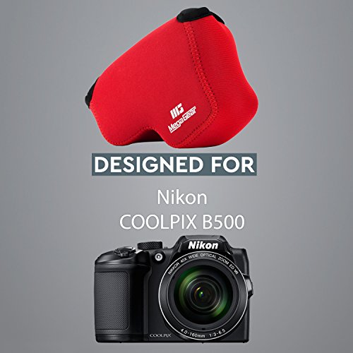 MegaGear MG728   tui avec Mousqueton en N  opr  ne pour Appareil photo Nikon Coolpix B500 Rouge