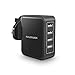 Price comparison product image Wall Charger, RAVPower 40W 8A 4-Port USB Charger with iSmart 2.0, Travel Adaptor for iPhone X/8 Plus/8, Galaxy S9/S8/Note 8, iPad, Tablet, Kindle, Power Bank & More – Black