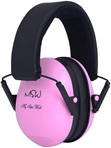 Ear Defender Ear Muffs Adjustable Noise Cancelling Headphones for Sleeping Studying Construction Shooting Hunting Drilling Sawing Welding Racing (Pink)