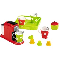 Jouets Ecoiffier - 2614 - Set Expresso : machine à café pour enfants + accessoires - 16 pièces - Dès 18 mois - Fabriqué en France