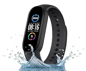MARVIK Smart Band 5 ? Fitness Band, 1.1 inch Color Display, USB Charging, Activity Tracker, Heart Rate Sensor, Step Tracking, Smart Band for Kids, Girls, Men,Women (Black)