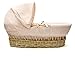 Kinder Valley Wicker Moses Basket (Pink Waffle Natural)