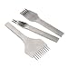Produktbild rokoo Edelstahl Flach Meißel Leder Craft Werkzeuge Locher Kit DIY Werkzeug 2 Zinken/5 Zinken/10 Zinken, 2 Prong+5 Prong+10 Prong