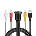 Produktbild AUX Auto Mount Flush Verlängerung Kabel owikar 3 Cinch & USB 3.0 Stecker auf USB 3.0 und 3,5 mm Weiblich Panel Flush Mount Kabel für Auto LKW Boot Motorrad Armaturenbrett, 2 m/2 m