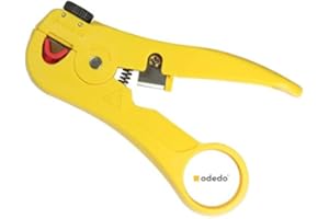 pelacables odedo® con cortacables para cable de red, cable ethernet, cable de antena coaxial, pelacables con cortador, herramienta pelacables