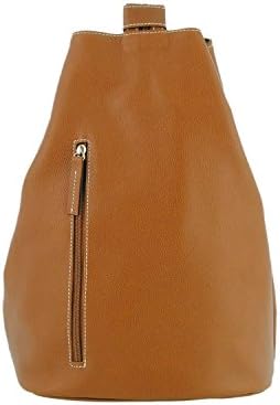 Leather backpack bag Size: U Color: CHESTNUT