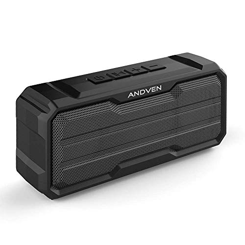 Altoparlante Bluetooth Portatile, Andven Cassa Bluetooth 20W 360° Senza Fili Stereo Dual Drive, TWS Microfono Incorporato Chiamata Vivavoce, IPX6 Impermeabile Spiaggia, Doccia, Viaggio - Nero