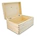 VENKON - All-Purpose Wooden Box with Lid for Storage - Pinewood natural untreated - 40 x 30 x 24 cm