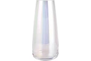 DRERIO Vaso per Fiori, 22 × 10 cm Vaso in vetro Colorato, Vaso Vetro Iridescente Moderno Vaso di Vetro Alto Arredamento per Ufficio Casa, Soggiorno, Centrotavola