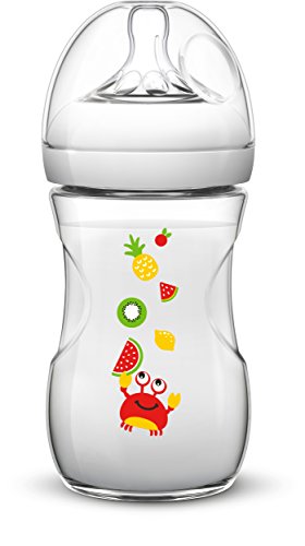 Philips Avent Anti-Kolik Naturnah-Flasche SCF627/23, transparent, Krabbe, 260 ml, 1er Pack