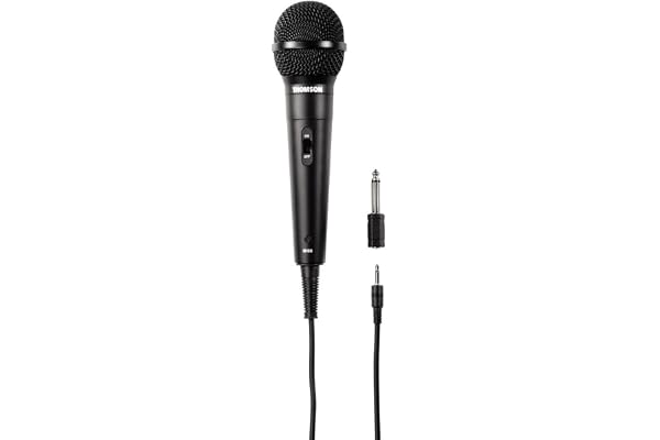 THOMSON Microphone Dynamique M150 (fiche Jack 3,52 mm, Longueur de câble 3 m, Party) Noir