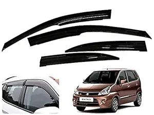 Auto Pearl Car Rain Guards Wind Door Visor Side ||Wind Visor ABS Plastic Deflector ||Perfect As per Window Frame ||For - Zen Estilo Type 2 (Set of 4, Black)