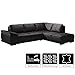 Produktbild Cavadore Ecksofa Calypse mit Bett /  Schlafsofa mit Ottomane rechts / Modernes Design / 273 x 83 x 214 (BxHxT) / Lederoptik schwarz